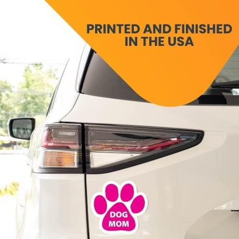 Magnet Me Up: Dog Mom Pink Pawprint Magnet Decal - 5 Inch - Heavy-Duty Automotive Magnet - Show Your Love for Dogs - Perfect for Cars, Trucks, SUV...