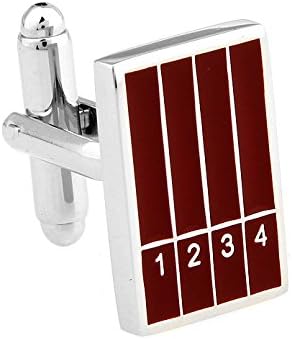 Lanes 4 Track And Field Sports Track Starting Line Run Runner Race Pair Cufflinks in Presentation Gift Box & Polishing Cloth...