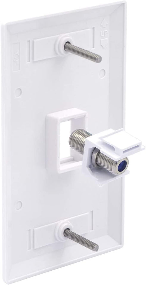 VCE Coax Keystone Jack Insert 20-Pack, 3GHz Coaxial Cable Connector, F-Type RG6 Cable Extender Female to Female for Wall Plate and Patch Panel, Ni...