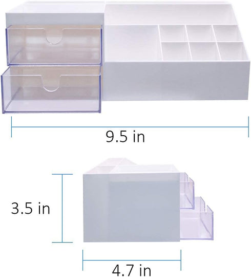 Granvela Desk Organizer Bedside Table Organizer with drawers for Home and office/school;Divided Makeup Storage and Display Box...