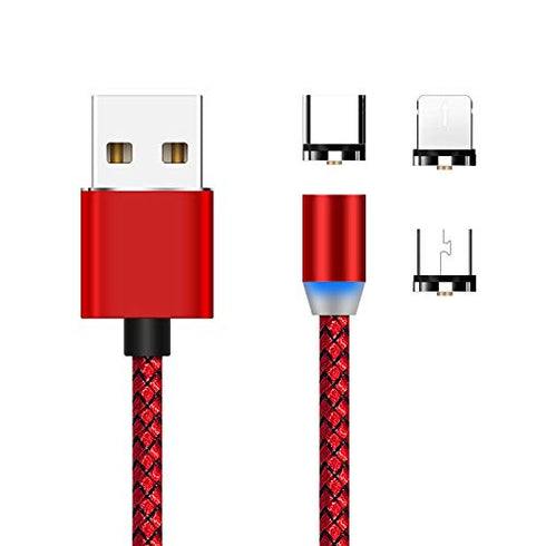 Best Sellers 3 in 1 LED Magnetic Charging Cable for iPhone Android Charger USB Cable Fast Charging Type C Data Cable...