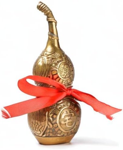 BRABUD Chinese Good Luck Wu Lou/Hu Lu Gourd/Cucurbit for Wealth Peaceful Copper Statue Collectible Figure Sculpture Charm Amulet...