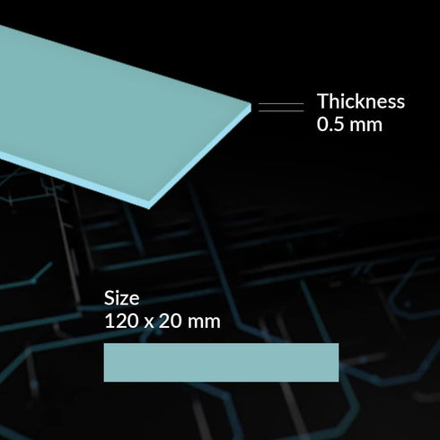 ARCTIC TP-2 (APT2560): Economic Thermal Pad, 120 x 20 x 0.5 mm (1 Piece) - Thermal pad, Excellent heat conduction, Low hardness, Ideal gap filler,...