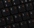 RUSSIAN - UKRAINIAN KEYBOARD LABELS ON TRANSPARENT BACKGROUND with ORANGE LETTERING (14X14)...
