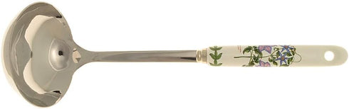 Portmeirion Botanic Garden 12" Soup Landle, Clematis Motif - Porcelain Handle & Stainless Steel, Chip-Resistant Glaze - Ideal Kitchen Tool for Coo...