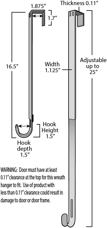 Haute Decor Adjustable Length Wreath Hanger - 20 Lb. Capacity...