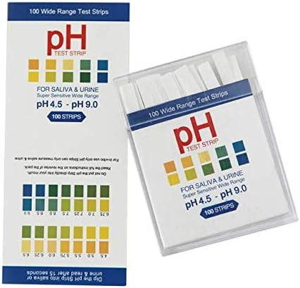 pH Test Strips 100ct -Saliva and Urinalysis Reagent Test Strips for Monitor Body Acidity and Alkalinity .Track and Balance Your Body pH & A Health...