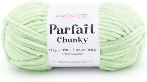 Premier Yarns Parfait Chunky - 3.5 Oz - #6 Super Bulky Weight - 3 Pack Bundle with 10 Bella's Crafts Stitch Markers (Key Lime)......