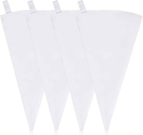 4 Pack Canvas Cloth Piping Bags Reusable Pastry Bags Fabric Icing Bags, Tipless Piping Bags for Baking, 12 inch Cake Piping Bags Cake Decorating B...