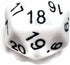 White with Black Numbers d20 Initiative Advantage Die for Role-Playing Games. 20 sided RPG Dice...