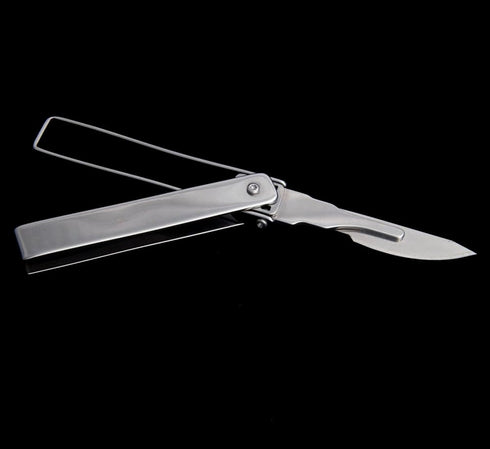 ILEAF Stainless Steel Pocket Folding Utility Knife with 10 Replaceable Blades, Ultra Compact and Lightweight (Stainless Steel)...