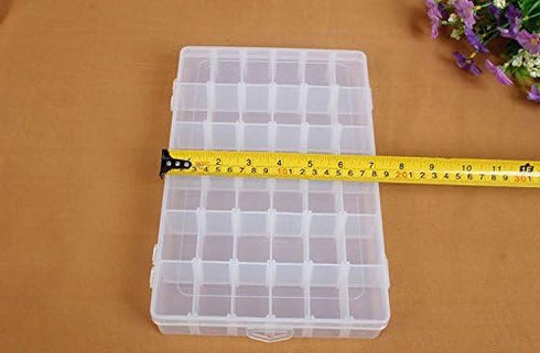 Adjustable 36 Compartment Slot Clear Plastic Storage Craft Box Organizer Container Case Tool for Jewellery Hair and Make Up Comestic Accessories...