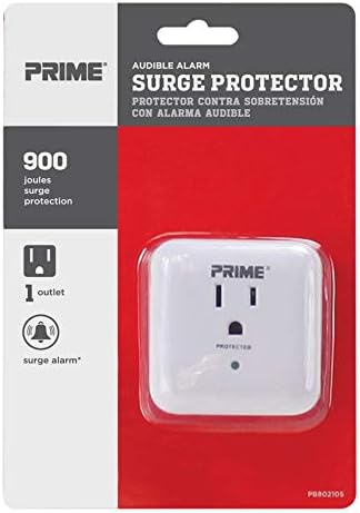 Prime Wire PB802105 1-Outlet Large Appliance Surge Protector with Surge Alarm...
