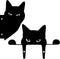 2 Pieces Cat Statue Art Decor Garden, Black Cat Silhouette Décor Animals Shape Yard Decoration Art Decoration for Yard Lawn, Garden, Pathway, Outd...