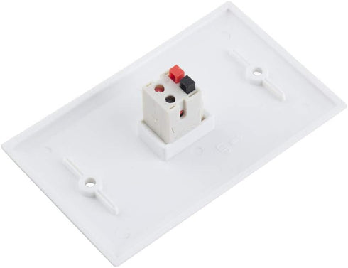 1 Port Speaker Jack Speaker Module Keystone Single Gang Wall Plate Speaker Wall Plate for Home Theater - White (1-Port)...