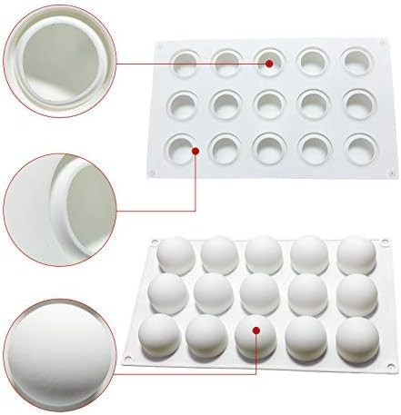 OCPO Kitchen Truffle Silicone Mold for Baking Mousse Cake French Dessert Pastry Chocolate Pudding Cupcake, Non-Stick & Easy Release, Truffle Ball ...