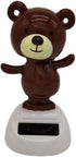 1Pc Brown Solar Dancing Bear Toy Solar Powered Dancing Figurine Car Dashboard Decor, Bobbling Head Bear Toys Shaking Head Dolls Solar Power Kits...