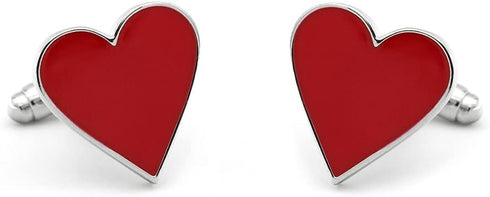 Wedding Cuff Links Romantic Red Heart Design Quality Brass Material Valentine Gift with Gift Box...