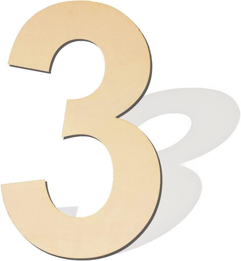 12 Inch Large Blank Wood Number 3 Unfinished Wood Slices Signs Board, Wooden Numbers for DIY Craft Projects, Birthday, Party, Wedding decorations...