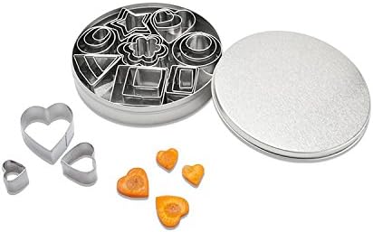 Mini Geometric Shaped Cookie Biscuit Cutter Set 24 Rectangle Square Heart Triangle Round Tiny Circle Baking Stainless Steel Metal Molds...
