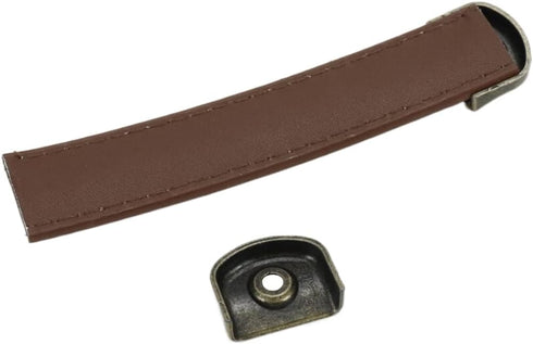 6 Pack Box Leather Handles PU Suitcase Luggage Pulls Leather Handles Antique Furniture Handles for Cabinet,Drawer,Cupboard,Door, 4 Inch Hole Cente...