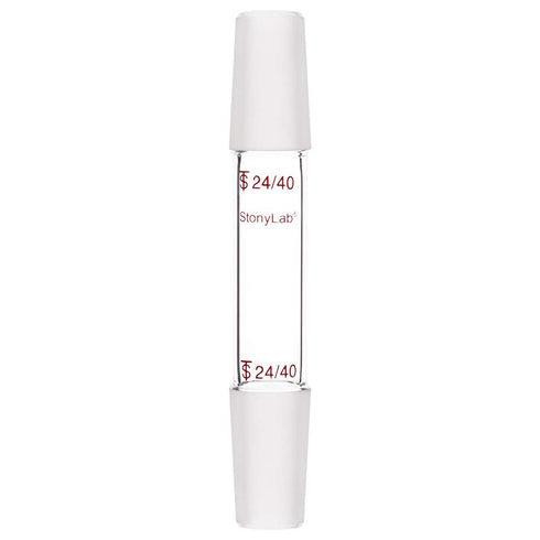 stonylab Glass 24/40 Straight Laboratory Adapter, Borosilicate Glass 30 mm Between Two 24/40 Ground Inner Standard Taper Joints for Laboratory Lab...