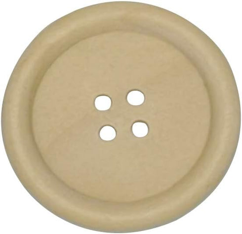 Chenkou Craft 20pcs 50mm 2" Round Natural Wood Buttons 4 Holes Craft Sewing Button (50mm)...