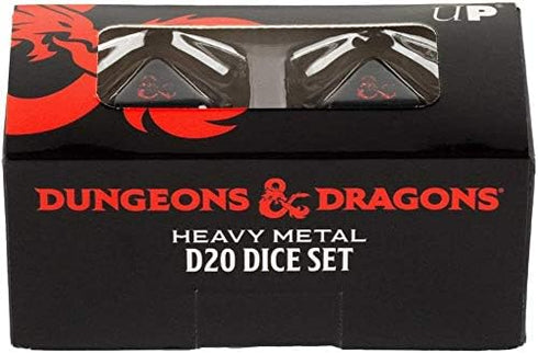 Ultra PRO Dungeons & Dragons Ampersand Heavy Metal D20 Dice Set (2 Pieces) - Great for RPG, DND, MTG as Gamer Dice or Board Gaming Dice...