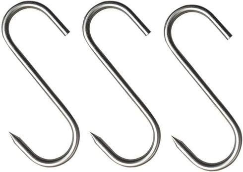 Stainless Steel Meat Hooks, 20Pcs, S-Shaped, Wall Mount, Heavy Duty, 15CM, for Kitchen, Smoking, Drying, Storage...