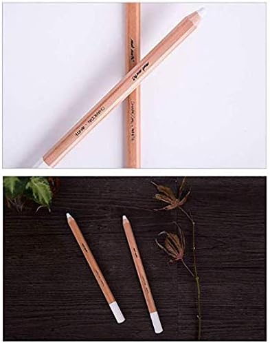 2 Pack General Sketch Pencil Charcoal White Pencils White Highlight Pen Drawing and Sketching Pencil Art Supplies Charcoal Stick Wooden White Penc...