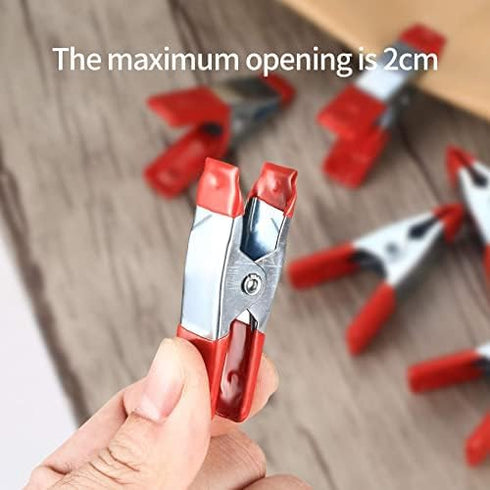 2" inch Metal Spring Clamps, 20 Pcs Heavy Duty Spring Metal Clips Clamps, Tent Clips with Rubber Tips for Woodworking Camping Photography Projects...