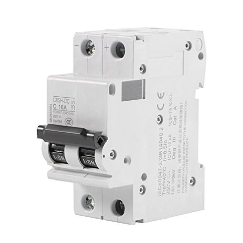 2P 250V Low-Voltage DC Miniature Circuit Breaker for Solar Panels Grid System din Rail Mount, Breaker DC Circuit Amp Solar Double Pole(63A)...