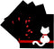 3dRose cst_164792_3 Pet Lovers Red Hearts White Kitty Cat-Ceramic Tile Coasters, Set of 4...