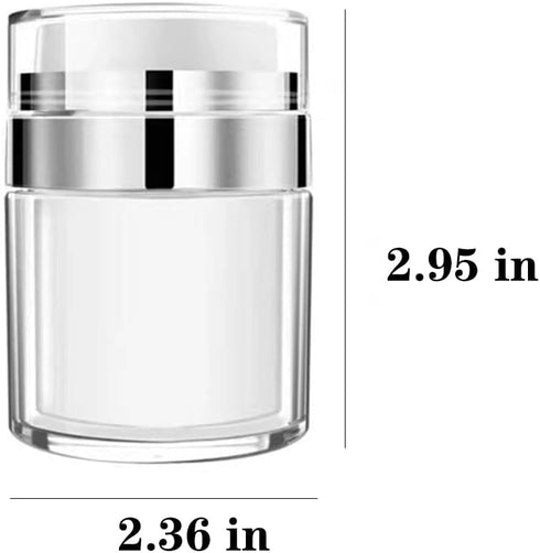 Airless Pump Jars Refillable Airless Travel Lotion Jar With Lid New Empty Airless Cosmetic Container for Thick Moisturizer Skincare Cream White...