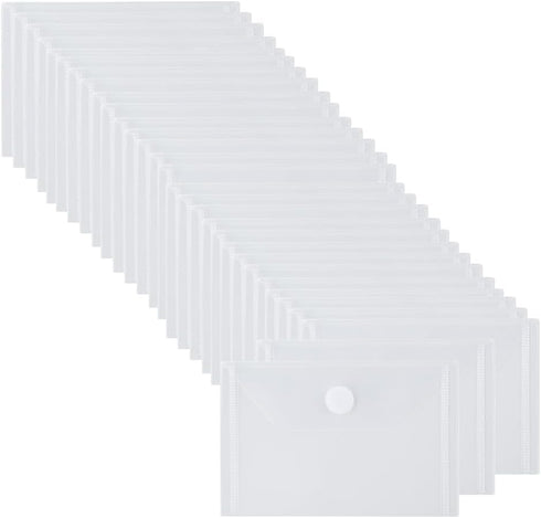 3.5 x 5.5 Plastic Envelopes Hook & Loop Small Plastic Coupons Dies Storage Pocket Case...