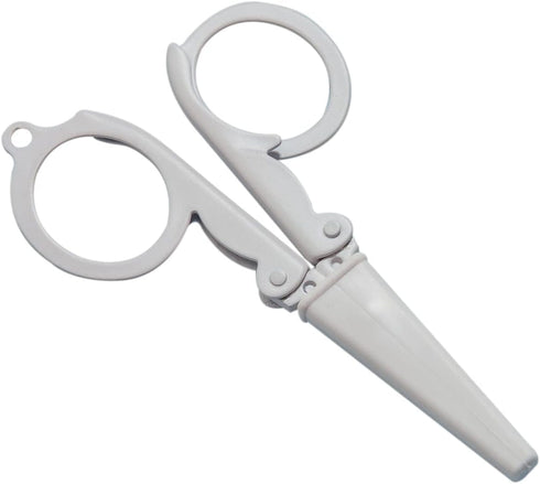 5Pcs Pastel Mini Folding Scissors with Safety Cap Small Telescopic Stainless Steel Scissors Portable Pokect Little Travel Scissors Kids Shears Tin...