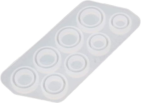 Szecl 8Pcs/Set Ring Silicone Molds for Epoxy Resin Assorted Sizes Ring Mold in US Size 5-12 Circle Jewelry Casting Mold for DIY Ring Making Round ...