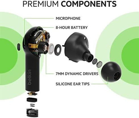 Belkin Wireless Earbuds, SoundForm Freedom True Wireless Bluetooth Earphones with Wireless Charging Case IPX5 Certified Sweat and Water Resistant ...