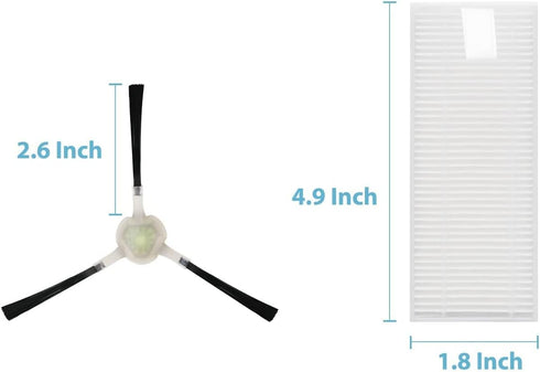 Replacement Parts Accessories Compatible with Lefant M210 M210S M210B M213 Robot Vacuum Cleaner Mop, 10 Brushes and 6 Hepa Filters 2 Mops...