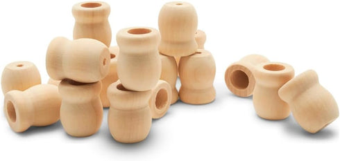 Bean Pot Candle Cups, 1 Inch, 7/16 Inch Hole, Pack of 25 Unfinished Wood Candle Holders, Wood Turnings for Crafts, by Woodpeckers...