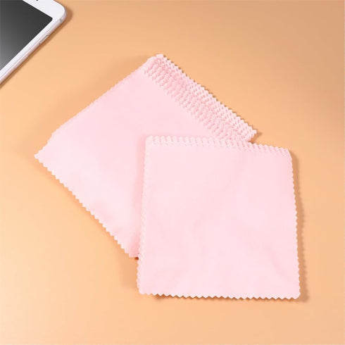 50pcs Jewelry Cleaning Cloth Pink Polishing Cloth for Sterling Silver Gold Platinum Small Polish Cloth 8x8cm...