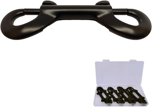 Black Double Ended Bolt Snaps Hook 3.5inch,8Pcs Zinc Alloy Trigger Chain,Multipurpose Metal Clips Key Holder,Pet Leash Connection,Nickel Plated,Lo...