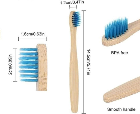 Wooden Toothbrushes for Kids Charcoal Based Soft Bristle Natural Toothbrushes Colorful Bristles Handles for Boys Girls 6 Pcs...