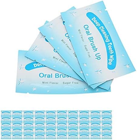 100Pcs Finger Teeth Wipes, Dental Floss Wipe Cloth Tooth Cleaning Tool for Oral Deep Cleaning Teeth Whitener Strips Dental Finger Toothbrush Oral ...