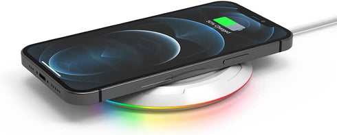 Wireless Charger, 10W RapidX Prismo RGB Wireless Charging Pad Compatible with iPhone 14/14 Plus/14 Pro/14 Pro Max/13/13 Mini/SE 2022/12/11/X/8,Sam...