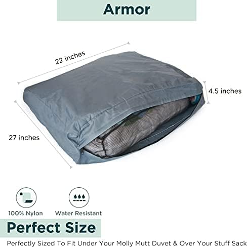 Molly Mutt Water-Resistant Dog Bed Liner, Polyester Bed Liner for Dogs, Easy to Clean, Gray, Small,22"x27"x4.75"...