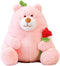 Stuffed Animals & Plush Toys Cute Flower Bear Stuffed Animal Plush Toys Super Soft Bear Cuddle Throw Pillows 9.8in (Color : Pink)...