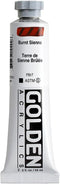 Heavy Body Acrylics by GOLDEN, Burnt Sienna, 2 fl. oz. Tube, Professional Acrylic Paint, Opaque...