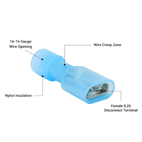 160PCS 16-14 AWG Female Nylon Spade Connector Blue Electrical Quick Disconnect Wire Connectors Kit - Tinned Copper Wire Spade Terminals Automotive...