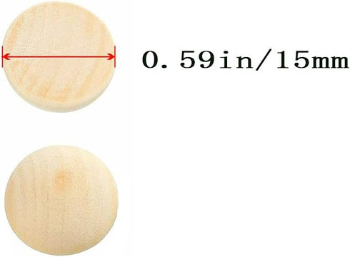 100pcs Half Wood Balls Unfinished Natural Half Ball Split Wood Balls for DIY Projects and Craft Supplies (15mm)...